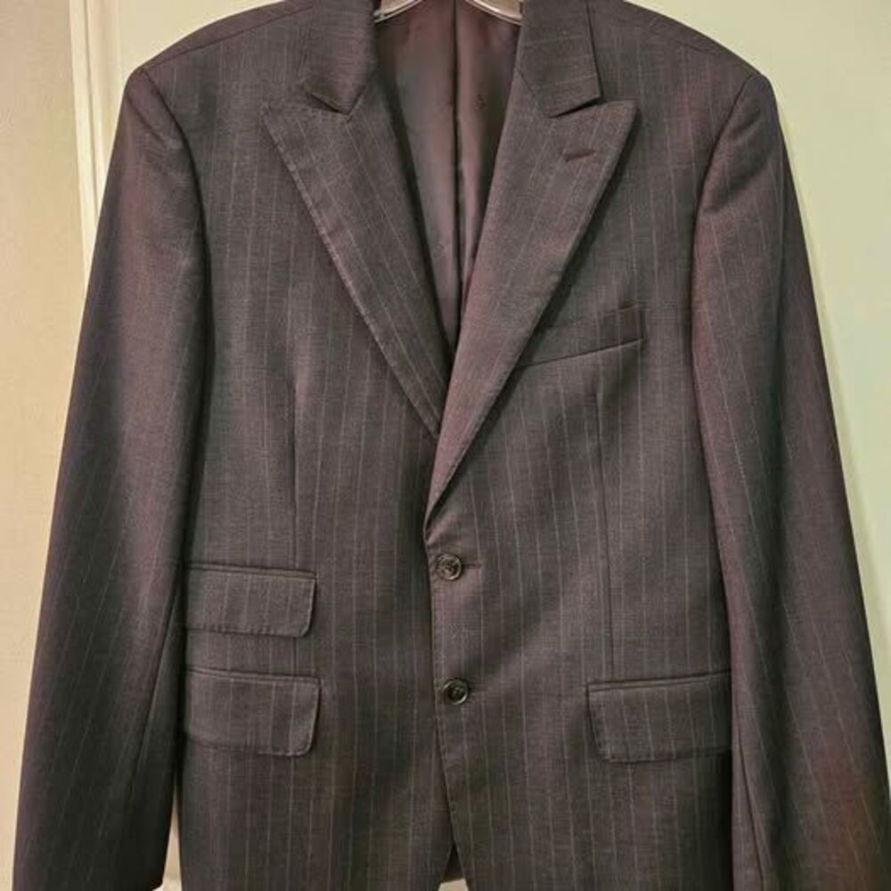 Jos A Bank Reserve REDA 1865 100% Wool Pinstripe Blazer 40 Short Slim Fit